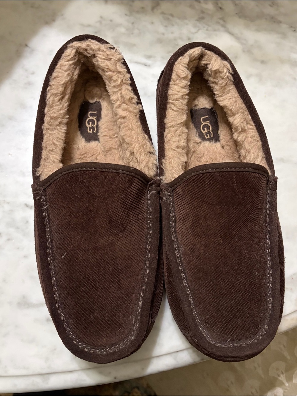 UGG mens Brown Suede Shearling-Lined - Picture 2 of 7